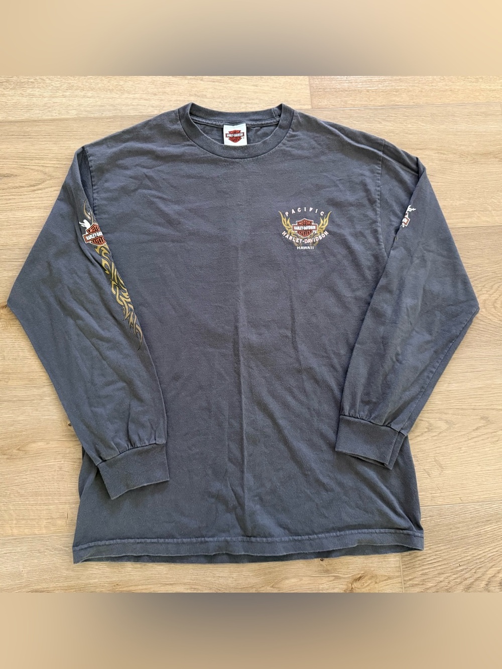 Harley Davidson Vintage Y2K Hawaii Tribal Long Sleeve Shirt Men’s L